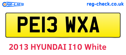 PE13WXA are the vehicle registration plates.