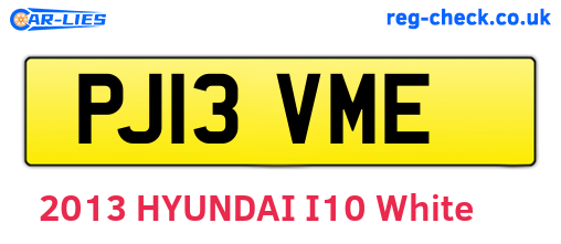 PJ13VME are the vehicle registration plates.