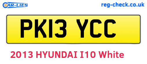 PK13YCC are the vehicle registration plates.