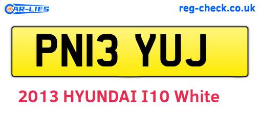 PN13YUJ are the vehicle registration plates.