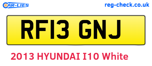 RF13GNJ are the vehicle registration plates.