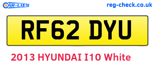 RF62DYU are the vehicle registration plates.