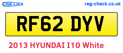 RF62DYV are the vehicle registration plates.