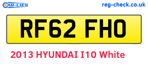 RF62FHO are the vehicle registration plates.