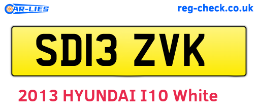 SD13ZVK are the vehicle registration plates.
