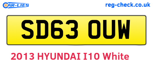 SD63OUW are the vehicle registration plates.