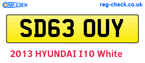 SD63OUY are the vehicle registration plates.