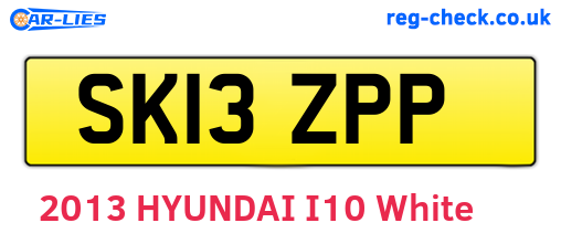 SK13ZPP are the vehicle registration plates.