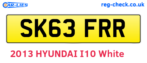 SK63FRR are the vehicle registration plates.