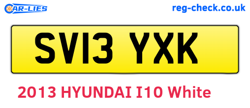 SV13YXK are the vehicle registration plates.