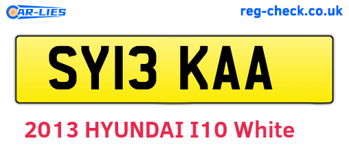 SY13KAA are the vehicle registration plates.