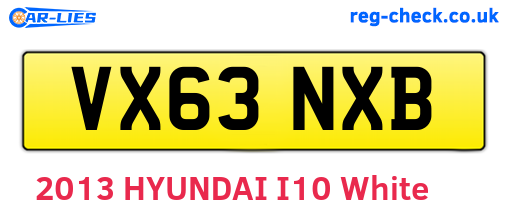 VX63NXB are the vehicle registration plates.