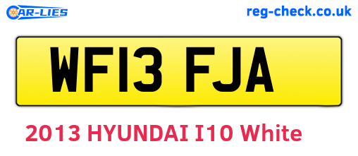 WF13FJA are the vehicle registration plates.