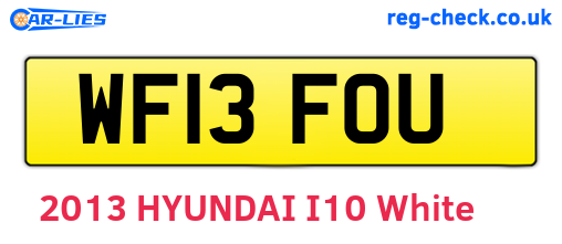 WF13FOU are the vehicle registration plates.