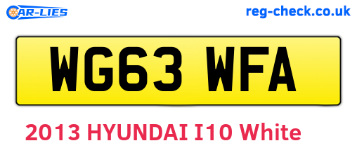 WG63WFA are the vehicle registration plates.