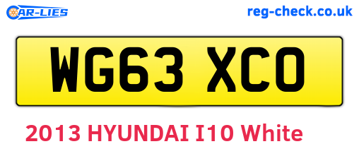 WG63XCO are the vehicle registration plates.