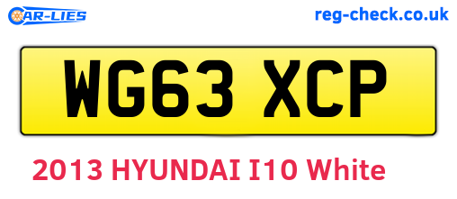 WG63XCP are the vehicle registration plates.