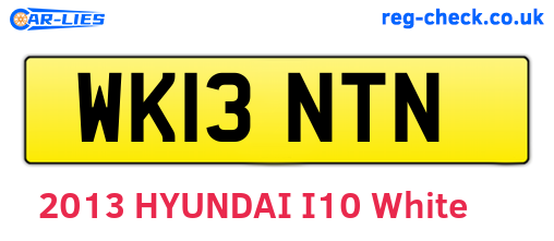 WK13NTN are the vehicle registration plates.