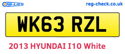 WK63RZL are the vehicle registration plates.