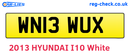 WN13WUX are the vehicle registration plates.