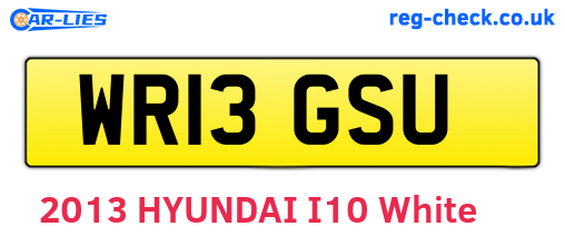 WR13GSU are the vehicle registration plates.