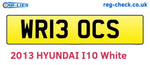 WR13OCS are the vehicle registration plates.