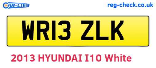 WR13ZLK are the vehicle registration plates.