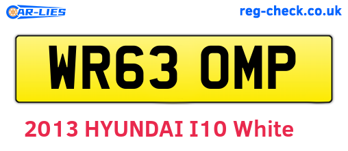 WR63OMP are the vehicle registration plates.