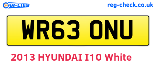 WR63ONU are the vehicle registration plates.