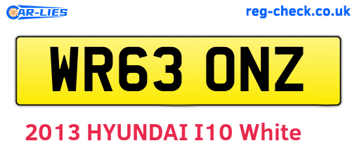 WR63ONZ are the vehicle registration plates.