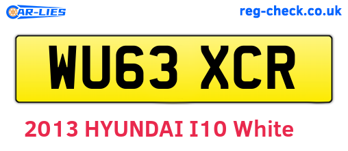 WU63XCR are the vehicle registration plates.