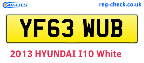 YF63WUB are the vehicle registration plates.