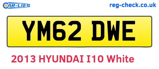 YM62DWE are the vehicle registration plates.