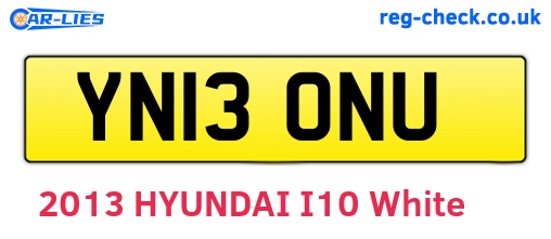 YN13ONU are the vehicle registration plates.