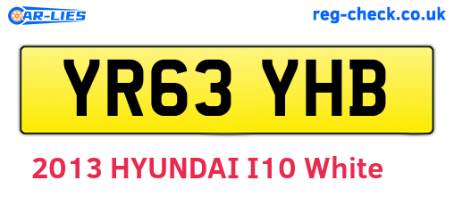 YR63YHB are the vehicle registration plates.