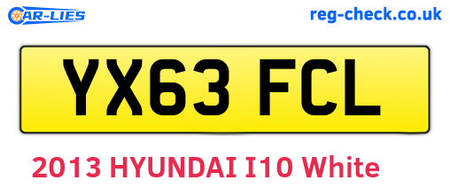 YX63FCL are the vehicle registration plates.