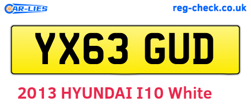 YX63GUD are the vehicle registration plates.