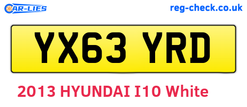 YX63YRD are the vehicle registration plates.
