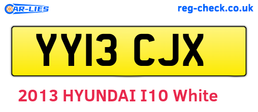 YY13CJX are the vehicle registration plates.