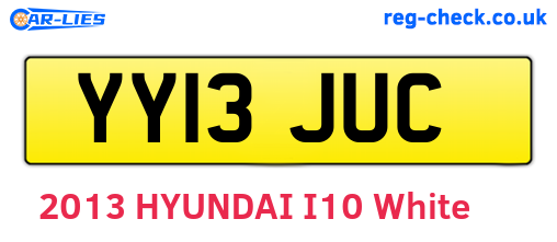 YY13JUC are the vehicle registration plates.