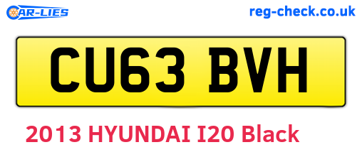 CU63BVH are the vehicle registration plates.