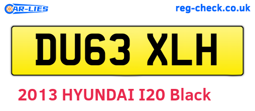DU63XLH are the vehicle registration plates.