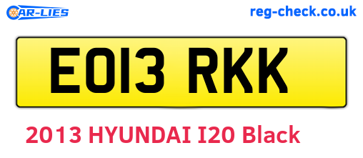 EO13RKK are the vehicle registration plates.