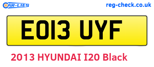 EO13UYF are the vehicle registration plates.