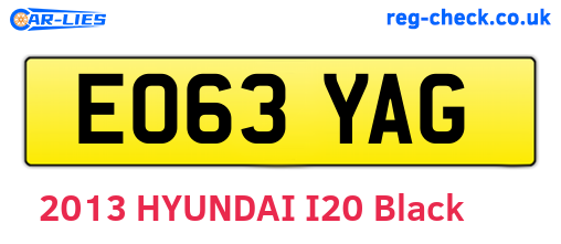 EO63YAG are the vehicle registration plates.