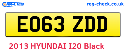 EO63ZDD are the vehicle registration plates.