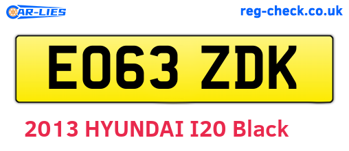 EO63ZDK are the vehicle registration plates.