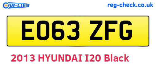 EO63ZFG are the vehicle registration plates.