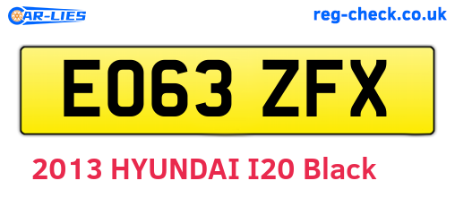 EO63ZFX are the vehicle registration plates.