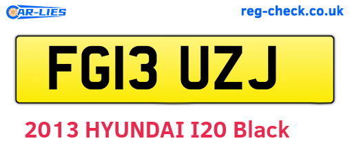 FG13UZJ are the vehicle registration plates.